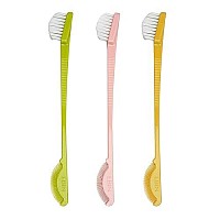 Ebin New York 24 Hour Edge Tamer Brush 2In1 Brush Comb 3Pack Nylon Dualended No Flaking Regular Hard Extreme