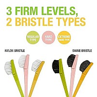 Ebin New York 24 Hour Edge Tamer Brush 2In1 Brush Comb 3Pack Nylon Dualended No Flaking Regular Hard Extreme