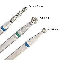 Oiiki 3Pcs Diamond Nail Drill Bit Cuticle Clean Carbide Nail Rotary Burrs Pedicure Nail Art Tools For Electric Nail File Mach