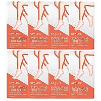 Spalife Exfoliating Foot Socks Eucalyptus Oil Granular Walnut Shell 8 Pack