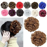 Liliyab Messy Hair Bun Hair Piece 2Pcs Curly Bun Hair Piece Messy Buns Hair Piece Hair Buns Hair Piece Hair Bun Extension Fake H