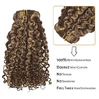 Clip In Human Hair Extensions Afro Jerry Curly 3B 3C Real Hair Clip In Extensions For Black Women Natural Black Color 100 Brazi