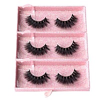 Arimika 3 Packs Fluffy Long Thick Dramatic Look Handmade Reusable 3D Mink False Eyelashes D008