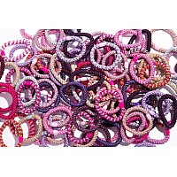 L Erickson Grab Go Pony Cotton Candy 8 Pack Ponytail Holder Hair Ties Pink And White Mix