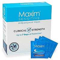 Maxim Sensitive Antiperspirant Towelette For Women And Men Deodorant Wipes On The Go Sweat Block Wipes For Excessive Sweating