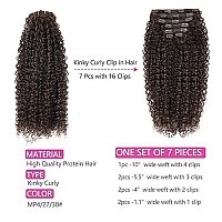 Bhf 26 Inch Kinky Curly Clip In Hair Extension Double Weft Full Head Japanese Heat Resistance Fiber 140G Synthetic Hair Extensi