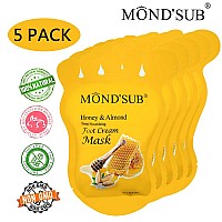 Mondsub Honey Almond Nourishing Foot Masks Foot Moisturizing Mask For Dry Skin To Deep Hydrating And Brightening Moisturize