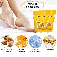 Mondsub Honey Almond Nourishing Foot Masks Foot Moisturizing Mask For Dry Skin To Deep Hydrating And Brightening Moisturize