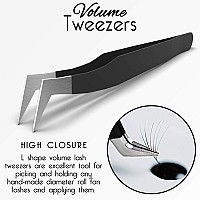 Sivote Lash Tweezers For Eyelash Extensions For Volume Isolation Classic Lashes 3 Pack Black