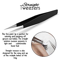 Sivote Lash Tweezers For Eyelash Extensions For Volume Isolation Classic Lashes 3 Pack Black