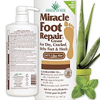 Miracle Foot Repair Cream 32 Oz Repairs Dry Cracked Heels And Feet Diabeticsafe 60 Pure Ultra Aloe Moisturizes Softens An