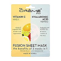 The Crme Shop Vitamin C Hyaluronic Acid Fusion Full Face Masks Korean Facial Skin Care And Moisturizer Hydrating Blackhe