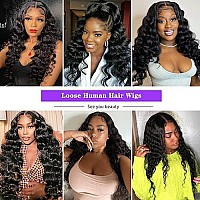 Fashion Plus 32 Inch Loose Wave Lace Front Wigs Human Hair Pre Plucked 180 Density 13X4 Hd Full Lace Frontal Wigs With Baby Hair