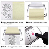 Tatelf Tattoo Printer Tattoo Stencil Printer Transfer Stencil Machine Thermal Copier For Tattooing Silver