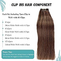 Human Hair Extensions Clip In Blonde Highlighted 70G 7Pcs 20Inch Remy Natural Human Hair Long Real Balayage Clip In Hair Extensi