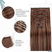 Human Hair Extensions Clip In Blonde Highlighted 70G 7Pcs 20Inch Remy Natural Human Hair Long Real Balayage Clip In Hair Extensi