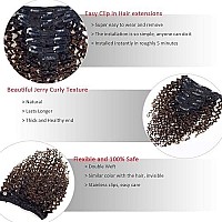 Anrosa Jerry Curly Human Hair Clip In Extensions 3B 3C Ombre Natural Black 1B Fading To Dark Brown 4 Color Curly Hair Extensio