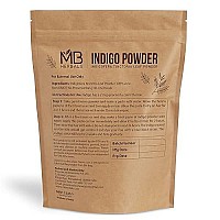 Mb Herbals Indigo Powder 100 Gram For Hair Color 35 Oz 100 Pure Indigofera Tinctoria Leaf Powder Serves 2 Applications F