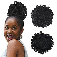 Liliyab Dreadlock Afro High Puff Drawstring Ponytail Hair Bun Hairpieces Faux Locs Clip In Pony Tail For Black Women 8 1