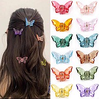 Naisier Hair Claw Clips Jaw Clips 18 Inch 24 Pieces Girls Clear Butterfly Hair Clips Beautiful Butterfly Hair Clips Hair Acces