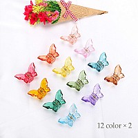 Naisier Hair Claw Clips Jaw Clips 18 Inch 24 Pieces Girls Clear Butterfly Hair Clips Beautiful Butterfly Hair Clips Hair Acces