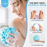 Dadymart Bath Shower Loofah Sponge 75G Bath Mesh Pouf Shower Ball Body Scrubber Exfoliating Bath Sponge For Women And Men Set O