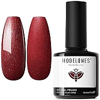 Modelones Red Gel Nail Polish 15Ml Burgundy Dard Red Gel Polish Soak Off Led Color Nail Polish 05 Fl Ounce