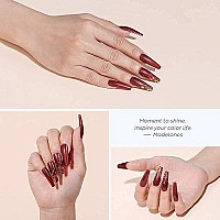 Modelones Red Gel Nail Polish 15Ml Burgundy Dard Red Gel Polish Soak Off Led Color Nail Polish 05 Fl Ounce