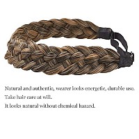 Toecwegr 5 Strands Synthetic Hair Braided Headband Hairpiece Classic Chunky Wide Plaited Braids Elasticmulti Color Headband Ladi