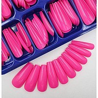 100Pc Colored Long Coffin False Nails Artificial Acrylic Tips Ballerina Shape Xl Press On Fake Nails Manicure Fingernail Diy Dec