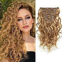 Loxxy Clip In Human Hair Extensions 27 Strawberry Blonde Real Human Hair 14Inch Natural Wave Real Human Hair Extensions For Wom