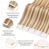 Sego 18 Inch Tape In Hair Extensions Human Hair 100G 40Pcs Straight Balayage 100 Remy Rooted Seamless Skin Weft Invisible Doubl