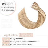 Sego 18 Inch Tape In Hair Extensions Human Hair 100G 40Pcs Straight Balayage 100 Remy Rooted Seamless Skin Weft Invisible Doubl