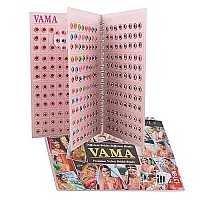 Vama Forehead Kumkum Gold White Stone Multicolour Bindi Booklet For Women Girls Stone Bindi Book 376 Bindis Multicolor