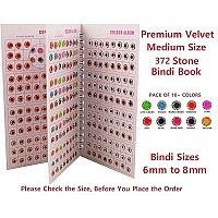 Vama Forehead Kumkum Gold White Stone Multicolour Bindi Booklet For Women Girls Stone Bindi Book 376 Bindis Multicolor