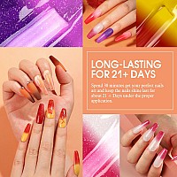 Coscelia Color Changing Gel Nail Polish Set Of 8 Colors Temperature Mood Changing Pink Glitter Long Lasting Soak Off Gel Polish