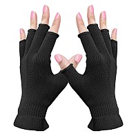 Mig4U Fingerless Moisturizing Gloves Half Finger Touchscreen Beauty Glove For Eczema Spa Dry Hands Skin Treatment Summer Su