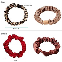 Silk Hair Ties Satin Scrunchies Small Mini Scrunchy For Women Thick Hair Accessories Cute Soft No Slip Hair Elastics Ponytail