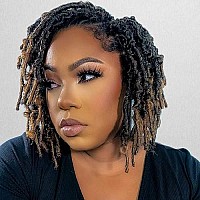 Toyotress Butterfly Locs Crochet Hair 8 Inch 8 Pcs Ombre Blonde Faux Locs Short Bob Pretwisted Distressed Crochet Braids Pre