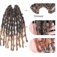 Toyotress Butterfly Locs Crochet Hair 8 Inch 8 Pcs Ombre Blonde Faux Locs Short Bob Pretwisted Distressed Crochet Braids Pre