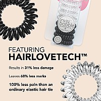 Invisibobble Original Traceless Spiral Hair Ties Pack Of 8 Crystal Clear And True Black Strong Elastic Grip Coil Accessories