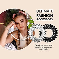 Invisibobble Original Traceless Spiral Hair Ties Pack Of 8 Crystal Clear And True Black Strong Elastic Grip Coil Accessories