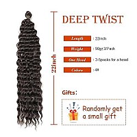 Deep Twist Braid Crochet Hair 22 Inch Braiding Hair For Beauty Synthetic Braids Hair Extension 22Inch43 Pack