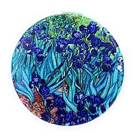 Aeisage Pocket Mirror For Women Small Travel Mirror Magnifying Van Gogh Irises Flower Purse Mirror Compact Unique Gift For Artis