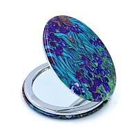 Aeisage Pocket Mirror For Women Small Travel Mirror Magnifying Van Gogh Irises Flower Purse Mirror Compact Unique Gift For Artis