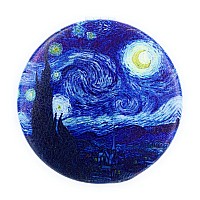 Aeisage Compact Mirror Small Travel Mirror Purse Mirror Pocket Mirror Starry Night Van Gogh Post Impressionist Art Artistic Gift