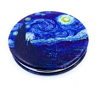 Aeisage Compact Mirror Small Travel Mirror Purse Mirror Pocket Mirror Starry Night Van Gogh Post Impressionist Art Artistic Gift