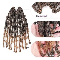 Toyotress Butterfly Locs Crochet Hair 12 Inch 7Pcs Ombre Blonde Pretwisted Distressed Crochet Braids Short Bob Faux Locs Pre