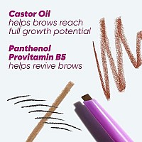 Kosas Brow Pop Longwear Eyebrow Makeup Dualsided Defining Pencil With Castor Oil For Soft Natural Look Of Real Hair Taupe