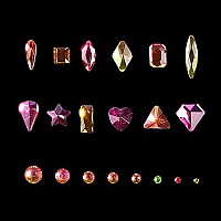 Yzzseven 12 Types Of 600 Diamonds 2500 Flat Rhinestones Mix 20 Styles Flatback Rhinestone Crystals 3D Decorations Flat Back Sto